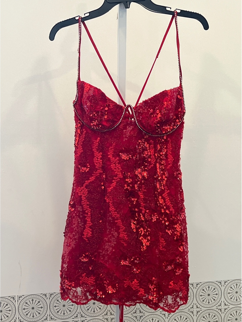 For Love & Lemons Opal Mini Dress red - Picture 3 of 8